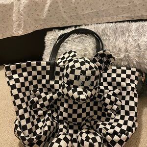 Mouse Checkered Black and White Tote Bag